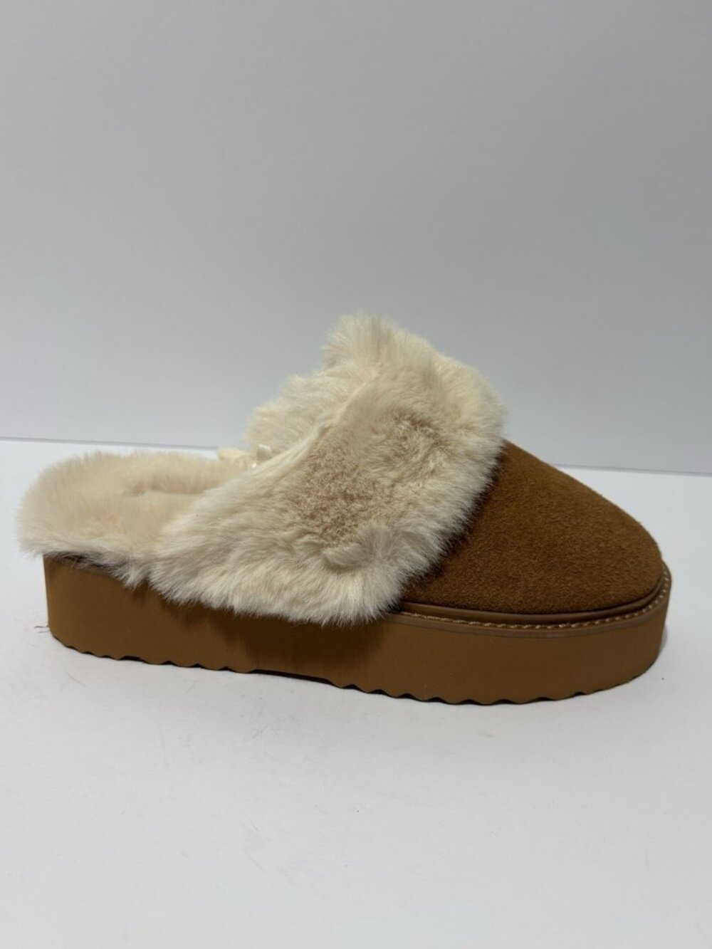 Bctex Coll Women’s Fuzzy Memory Foam Slippers Brown, Size 7 M